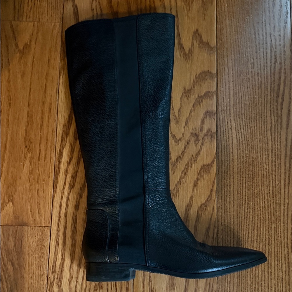 Blaine Black Leather Knee-High Boots